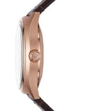Buy Shop Emporio Armani Meccanico White Skeleton Dial Brown Leather Strap Watch For Men - AR60005 USA Online