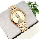 Buy Shop Michael Kors Mini Runway Slim Gold Dial Gold Steel Strap Watch for Women - MK3512 USA Online
