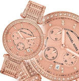 Buy Shop Michael Kors Uptown Glam Parker Chronograph Rose Gold Dial Steel Strap Watch for Women - MK5663 USA Online