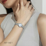 Buy Shop Emporio Armani Gianni Blue Dial Silver Steel Strap Watch For Women - AR1961 USA Online