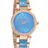 Buy Shop Michael Kors Parker Blue Mother of Pearl Dial Two Tone Steel Strap Watch for Women - MK6491 USA Online