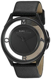 Marc Jacobs Tether Black Transparent Dial Black Leather Strap Watch for Women - MBM1379