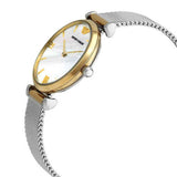 Buy Shop Emporio Armani Gianni T Bar Mother of Pearl Dial Silver Mesh Bracelet Watch For Women - AR2068 USA Online