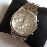 Buy Shop Marc Jacobs Henry Chronograph Silver Dial Silver Steel Strap Watch for Women - MBM3104 USA Online