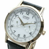 Citizen Watch Eco Drive Day & Date White Dial Black Leather Strap Watch For Men - AO9003-16A