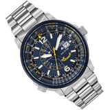 Citizen Promaster Nighthawk Eco Drive Navy Blue Dial Silver Steel Strap Watch For Men - BJ7006-56L