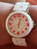 Buy Shop Marc Jacobs Pelly White Dial White Silicone Strap Watch for Women - MBM2588 USA Online