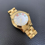 Buy Shop Marc Jacobs Rivera White Dial Gold Steel Strap Watch for Women - MBM3137 USA Online