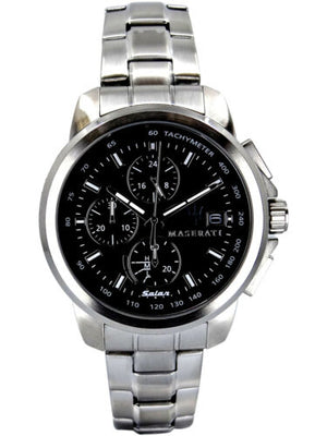 Buy Shop Maserati Successo Solar Edition Black Dial Silver Steel Strap Watch For Men - R8873645003 USA Online