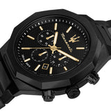 Buy Shop Maserati Stile Chronograph Black Dial Black Steel Strap Watch For Men - R8873642005 USA Online
