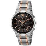 Buy Shop Emporio Armani Renato Chronograph Black Dial Two Tone Steel Strap Watch For Men - AR11165 USA Online