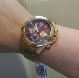 Buy Shop Marc Jacobs Rock Chronograph Mother of Pearl Red Dial Rose Gold Steel Strap Unisex Watch - MBM3251 USA Online