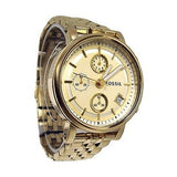 Buy Shop Fossil Boyfriend Chronograph Gold Dial Gold Steel Strap Watch for Women - ES2197 USA Online