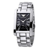 Buy Shop Emporio Armani Classic Black Dial Silver Stainless Steel Strap Watch For Men - AR0156 USA Online