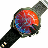 Buy Shop Diesel Mega Chief Chronograph Black Dial Black Leather Strap Watch For Men - DZ4323 USA Online