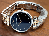 Buy Shop Emporio Armani Gianni T Bar Crystal Blue Dial Two Tone Steel Strap Watch For Women - AR11092 USA Online