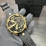 Buy Shop Diesel Mr Daddy Chronograph Black Dial Black Leather Strap Watch For Men - DZ7371 USA Online