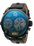 Buy Shop Diesel Big Daddy Blue Dial Black Leather Strap Watch For Men - DZ7127 USA Online