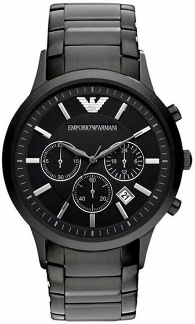 Buy Shop Emporio Armani Classic Chronograph Black Dial Black Stainless Steel Strap Watch For Men - AR2453 USA Online