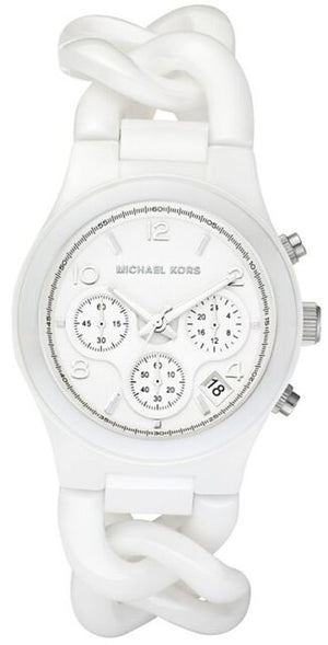 Buy Shop Michael Kors Ceramic White Dial White Steel Strap Watch for Women - MK5387 USA Online