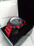 Buy Shop Emporio Armani Sportivo Quartz Black Dial Red Rubber Strap Watch For Men - AR6101 USA Online