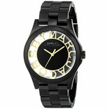 Buy Shop Marc Jacobs Henry Transparent Black Dial Black Steel Strap Watch for Women - MBM3255 USA Online