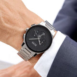 Buy Shop Hugo Boss Peak Black Dial Silver Steel Strap Watch for Men - 1513762 USA Online