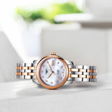 Buy Shop Tissot Le Locle Automatic Diamonds Mother of Pearl White Dial Two Tone Steel Strap Watch For Women - T006.207.22.116.00 USA Online