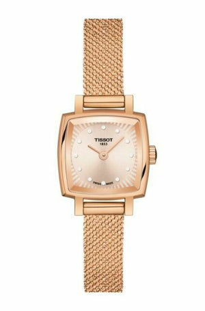 Buy Shop Tissot Lovely Square Lady Quartz Rose Gold Dial Rose Gold Mesh Bracelet Watch For Women - T058.109.33.456.00 USA Online