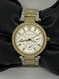 Buy Shop Michael Kors Parker White Dial Two Tone Steel Strap Watch for Women - MK6055 USA Online