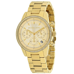Buy Shop Michael Kors Ritz Gold Dial Gold Steel Strap Watch for Women - MK6356 USA Online