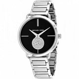 Buy Shop Michael Kors Portia Black Dial Silver Steel Strap Watch for Women - MK3638 USA Online