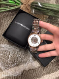 Buy Shop Emporio Armani Meccanico White Dial Two Tone Steel Strap Watch For Men - AR1921 USA Online