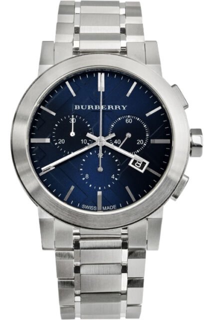 Buy Shop Burberry The City Blue Dial Silver Steel Strap Watch for Men - BU9363 USA Online