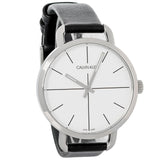 Buy Shop Calvin Klein Evan White Dial Black Leather Strap Watch for Women - K7B231CY USA Online