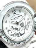 Coach Preston White Dial White Steel Strap Watch for Women - 14503464