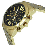 Buy Shop Guess Optic Multifunction Black Dial Gold Steel Strap Watch for Men - W0193G1 USA Online