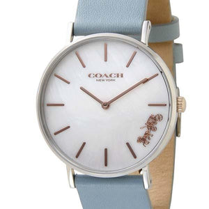 Buy Shop Coach Perry Mother of Pearl White Dial Blue Leather Strap Watch for Women - 14503271 USA Online