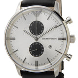 Buy Shop Emporio Armani Gianni White Dial Black Leather Strap Watch For Men - AR0385 USA Online
