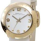 Buy Shop Marc Jacobs Amy White Dial White Leather Strap Watch for Women - MBM1150 USA Online