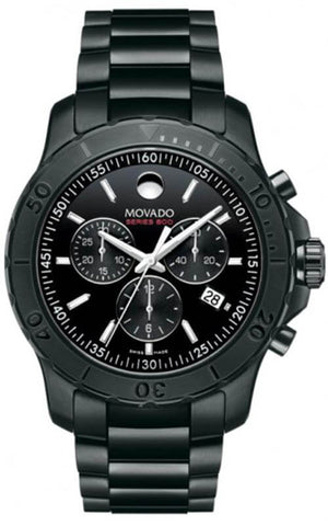 Buy Shop Movado Series 800 Chronograph Black Dial Black Steel Strap Watch For Men - 2600119 USA Online
