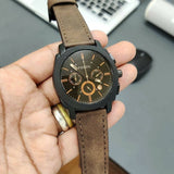 Buy Shop Fossil Machine Flight Chronograph Brown Dial Brown Leather Strap Watch for Men - FS4656 USA Online