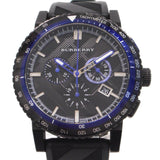 Burberry The City Chronograph Black Dial Black Rubber Strap Watch For Men - BU9806