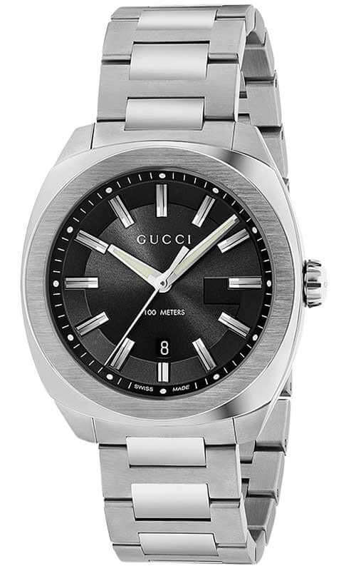 Buy Shop Gucci GG2570 Quartz Black Dial Silver Steel Strap Watch For Men - YA142301 USA Online