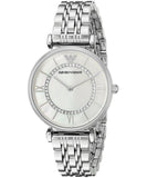 Buy Shop Emporio Armani Gianni T-Bar Mother of Pearl Dial Silver Stainless Steel Watch For Women - AR1908 USA Online