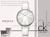 Buy Shop Calvin Klein Equal White Dial White Leather Strap Watch for Women - K3E231L6 USA Online
