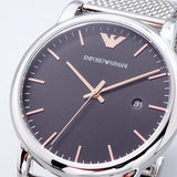 Buy Shop Emporio Armani Luigi Analog Black Dial Silver Mesh Bracelet Watch For Men - AR11272 USA Online