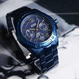 Buy Shop Guess Flagship Chronograph Blue Dial Blue Steel Strap Watch for Men - W0601G2 USA Online