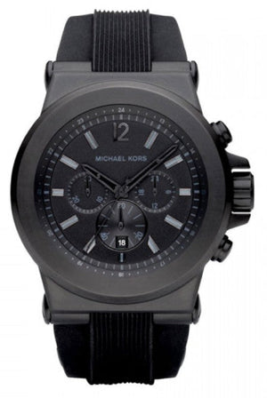 Michael Kors Dylan Black Dial Black Rubber Strap Watch for Men - MK8152