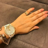 Buy Shop Marc Jacobs Lidia Stripe White Dial White Leather Strap Watch for Women - MBM1164 USA Online